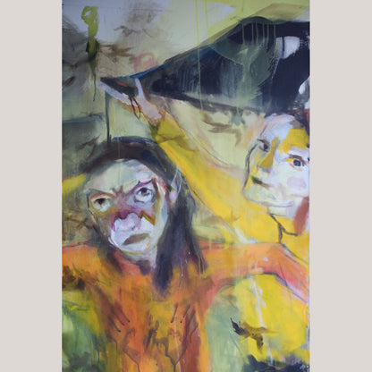 Sabrina Shah - Figures with Masks and Birds