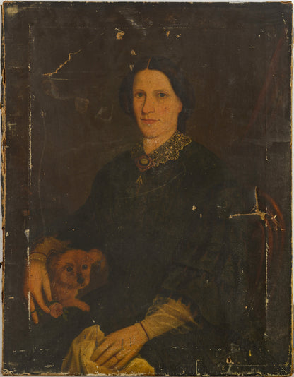 19th-Century Paired Portraits Restoration Project: Lady with Dog and Gentleman