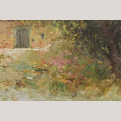 Joan Ramon Palau Junca - Impressionist Painting with River and Chalets