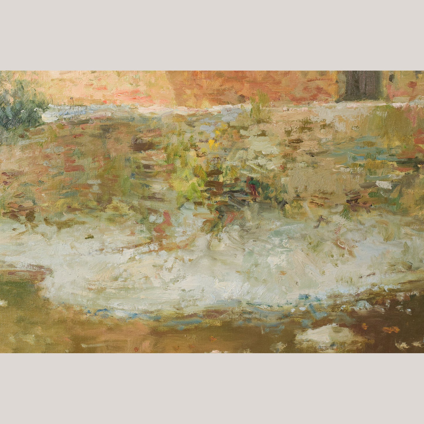 Joan Ramon Palau Junca - Impressionist Painting with River and Chalets