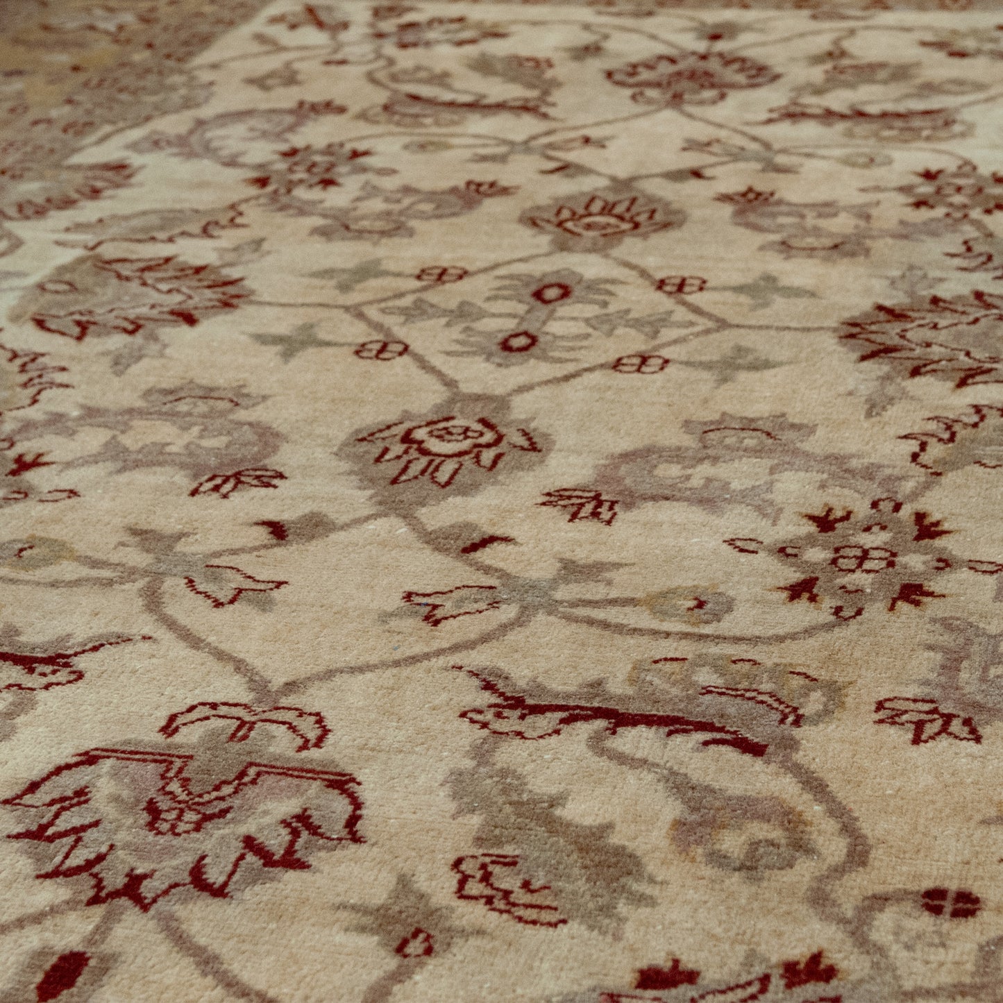 Vintage Afghan Chobi Ziegler Hand-Knotted Rug – Botanical Pattern