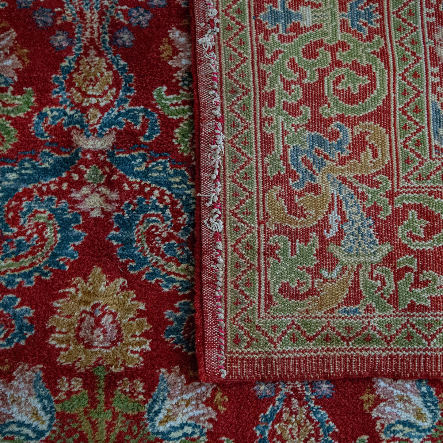 Floral Medallion Composition - Vintage Spanish Hand-Knotted Rug