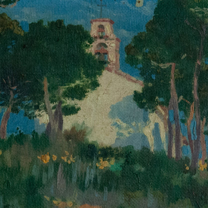 Chapel Among the Pine Trees – Colourist Oil on Canvas