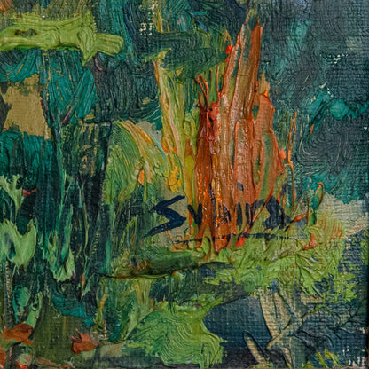 Village Landscape with Trees – Signed - Artist Unidentified