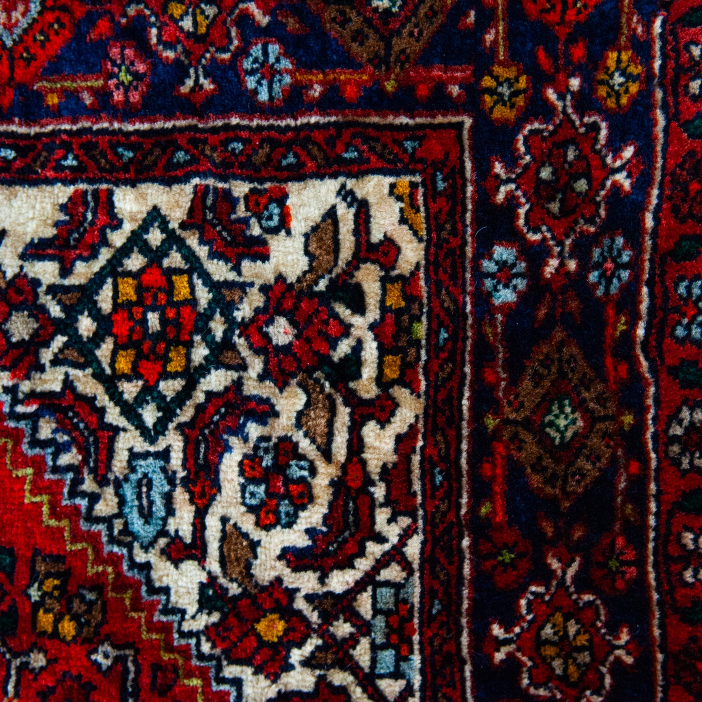Hand-Knotted Vintage Persian Heriz Rug