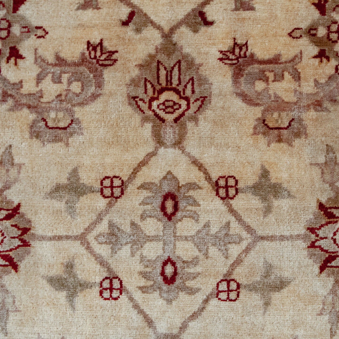Vintage Afghan Chobi Ziegler Hand-Knotted Rug – Botanical Pattern