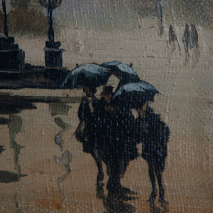 Equestrian Monument in the Mist – Follower Boris Alexeyevich Semyonov – Oil on Canvas
