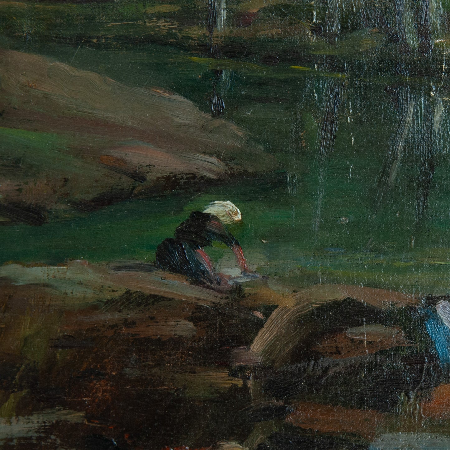 Women Washing by the Riverbank – Joaquim Vayreda y Vila -  Barbizon School