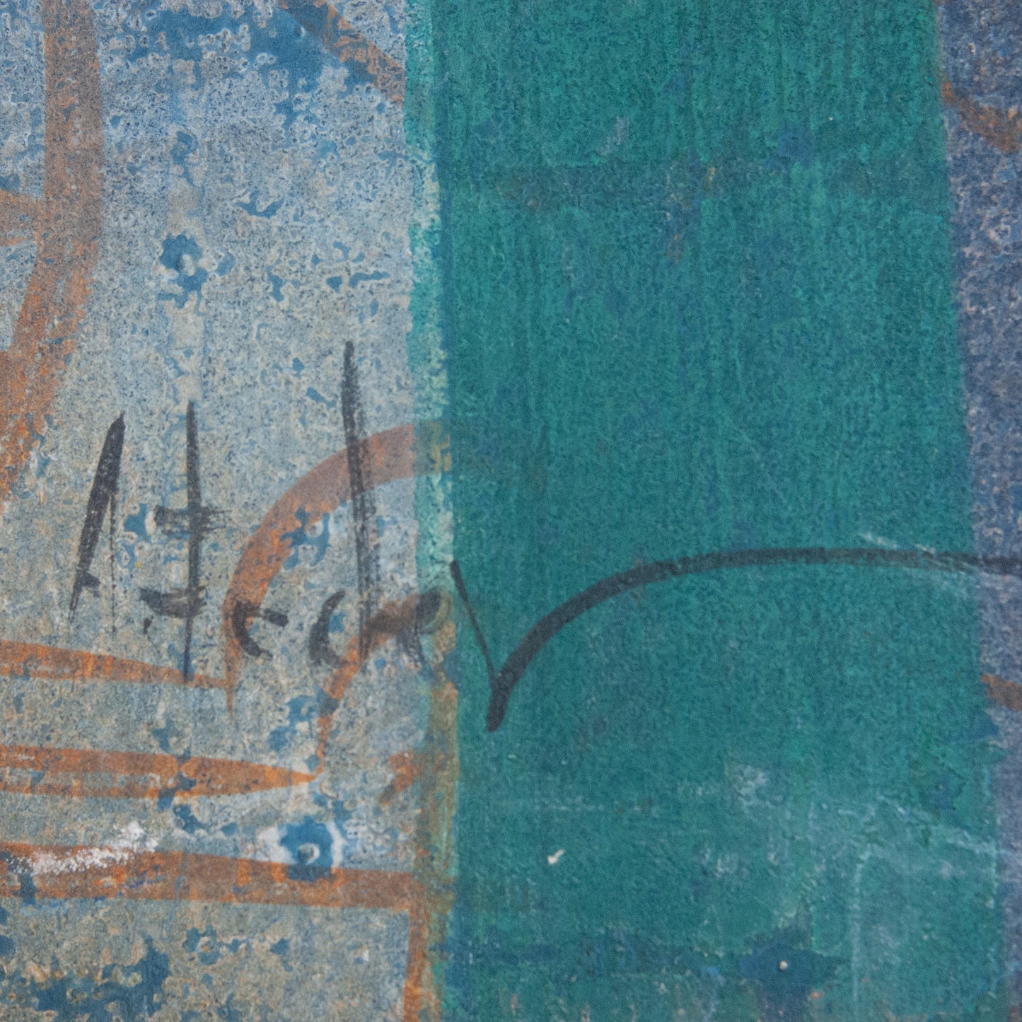 Industrial Geometric Abstraction – Signed - Oil On Fine Canvas