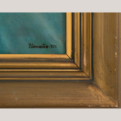 "Gipsy - Rosario" of Montjuich - JOSÉ LAMUÑO  - Framed Oil on Canvas