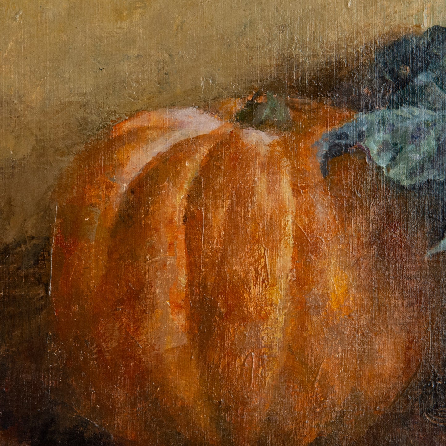 Still Life with Autumn Vegetables – Artist Presently Unidentified - Signed Oil on Canvas