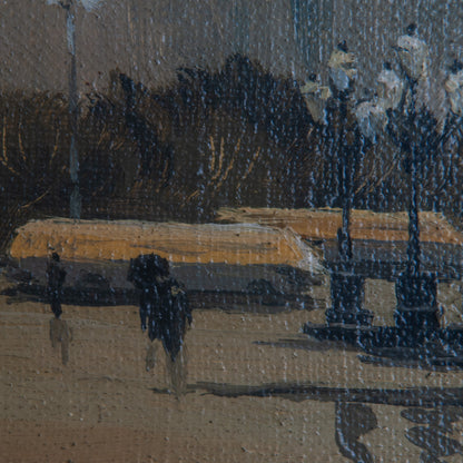 Equestrian Monument in the Mist – Follower Boris Alexeyevich Semyonov – Oil on Canvas