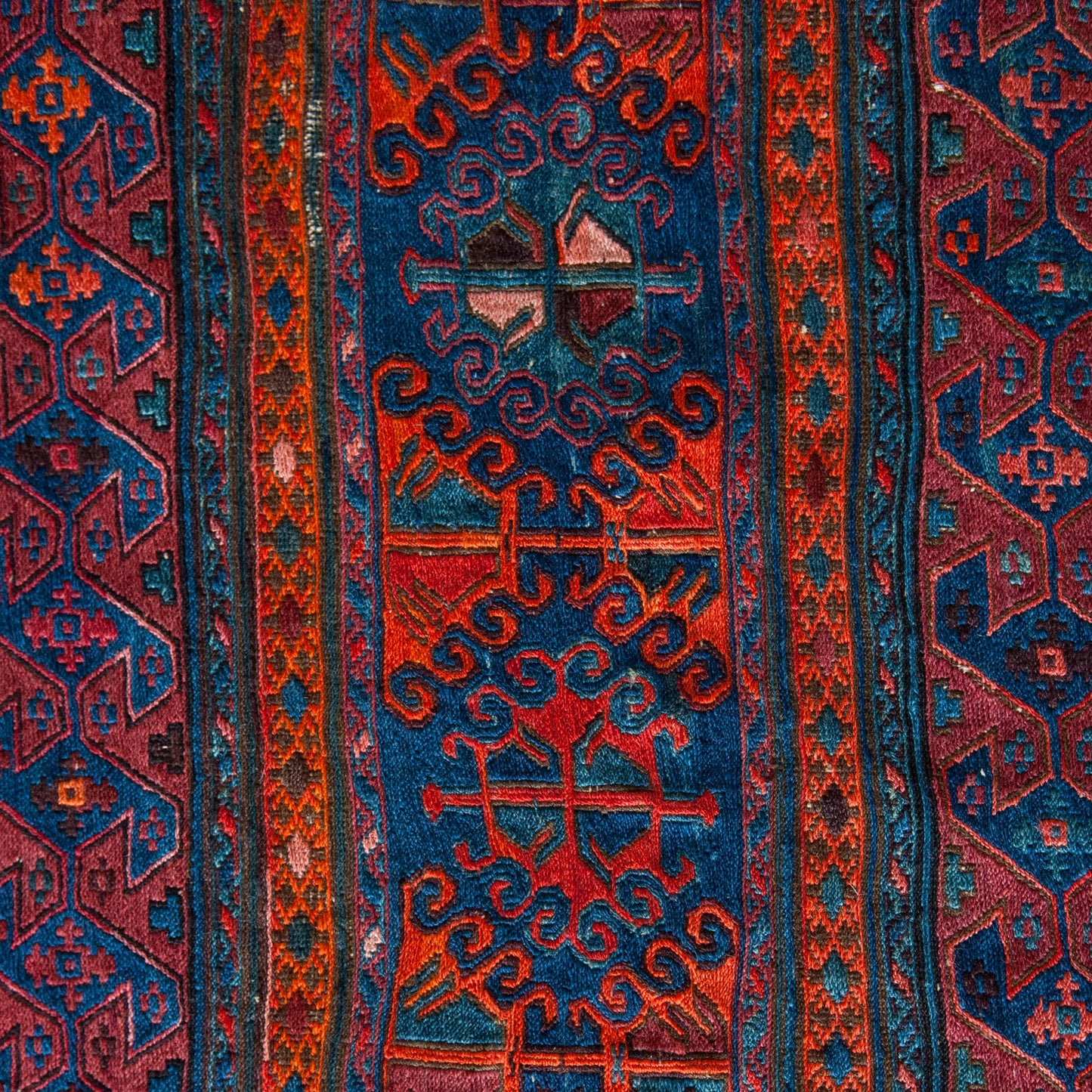 Vintage Ersari Turkmen Embroidered Flatweave Textile, 166 × 129 cm