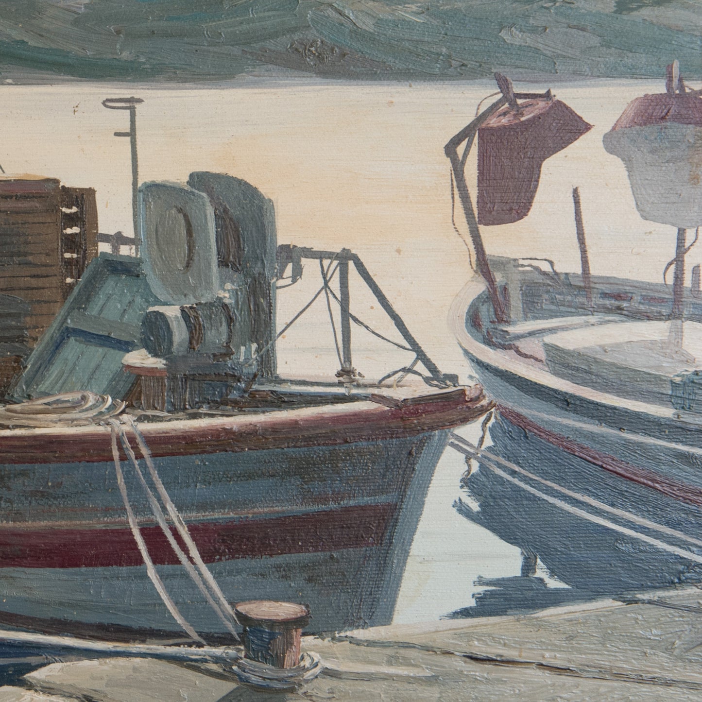 Mediterranean Fishing Boats – Signed - Artist Presently Unidentified