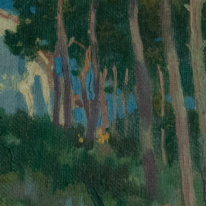 Chapel Among the Pine Trees – Colourist Oil on Canvas