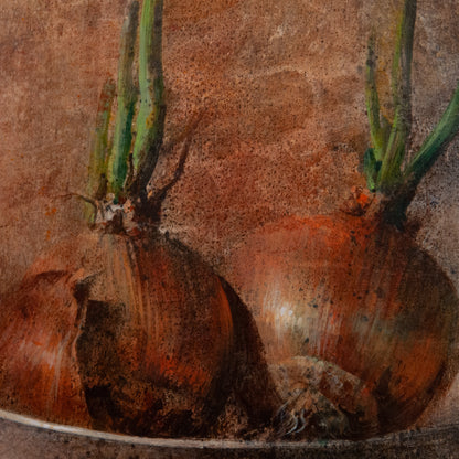 Sprouting Onions Still Life – Artist Presently Unidentified