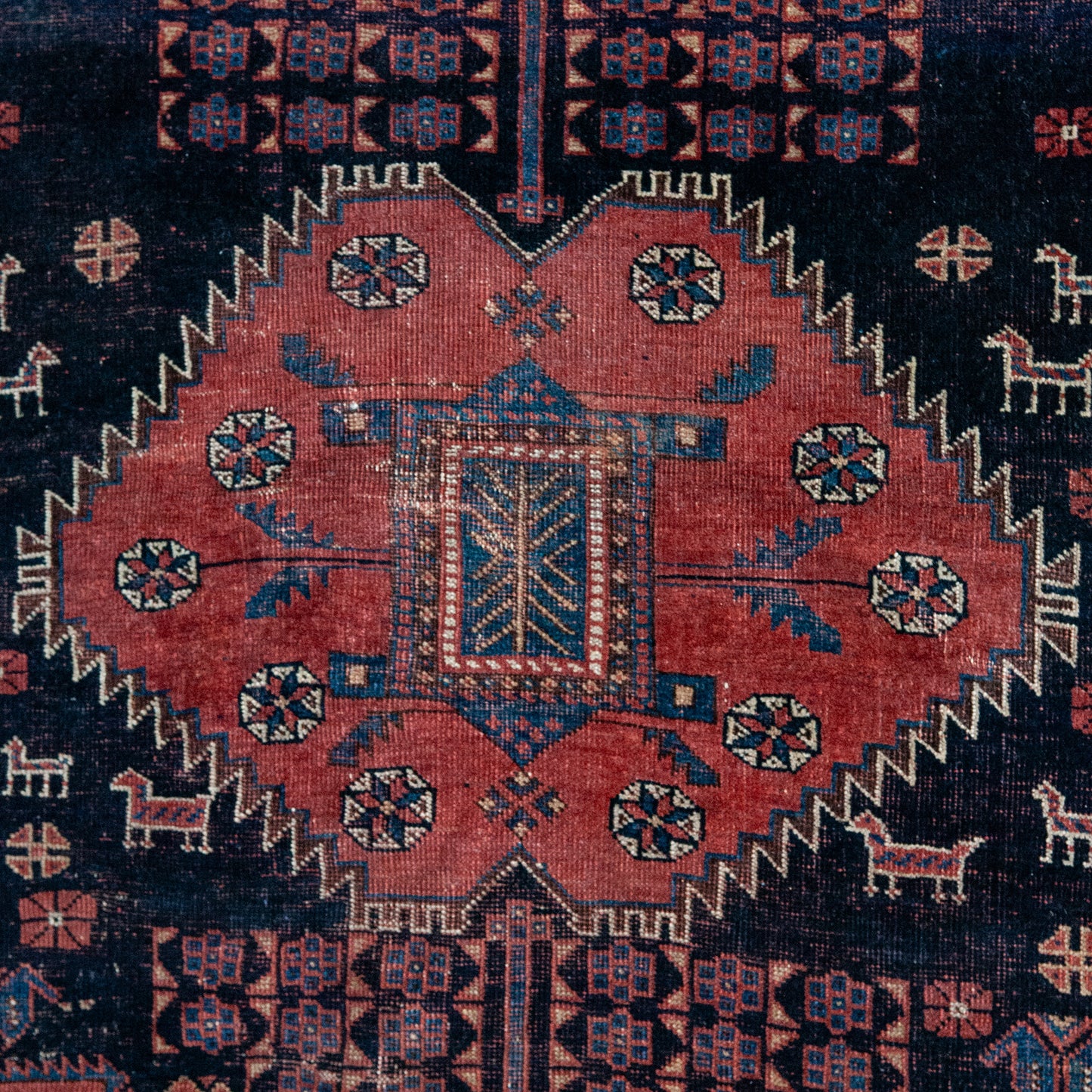 Rare Tribal Afshar Rug – Hand-Knotted Wool