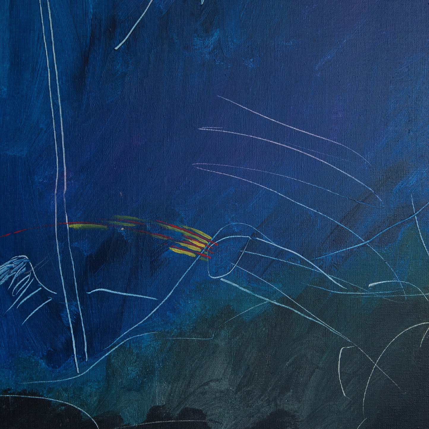 Abstract Nocturnal Composition – Signed, Artist Presently Unidentified