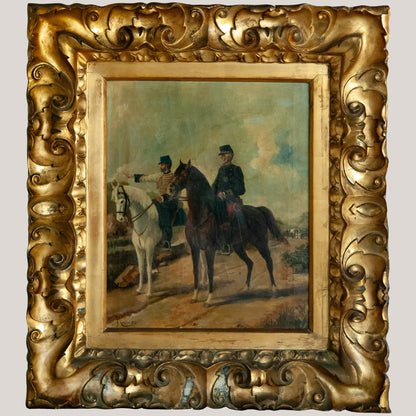 Military Officers on Horseback – Signed J. Cusachs