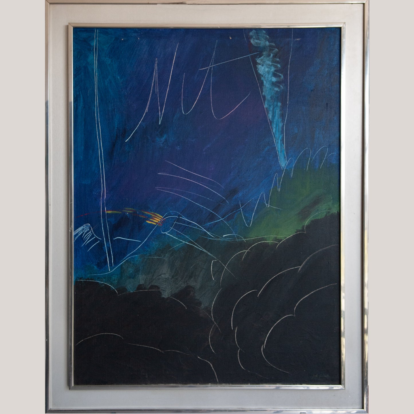 Abstract Nocturnal Composition – Signed, Artist Presently Unidentified
