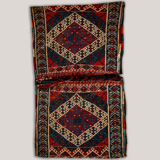 Alforja Shahsavan vintage (Khorjin) – Tejido tribal del noroeste de Persia