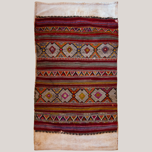 Vintage Hand Knotted Anatolian Geometric Woven Bag - Turkey