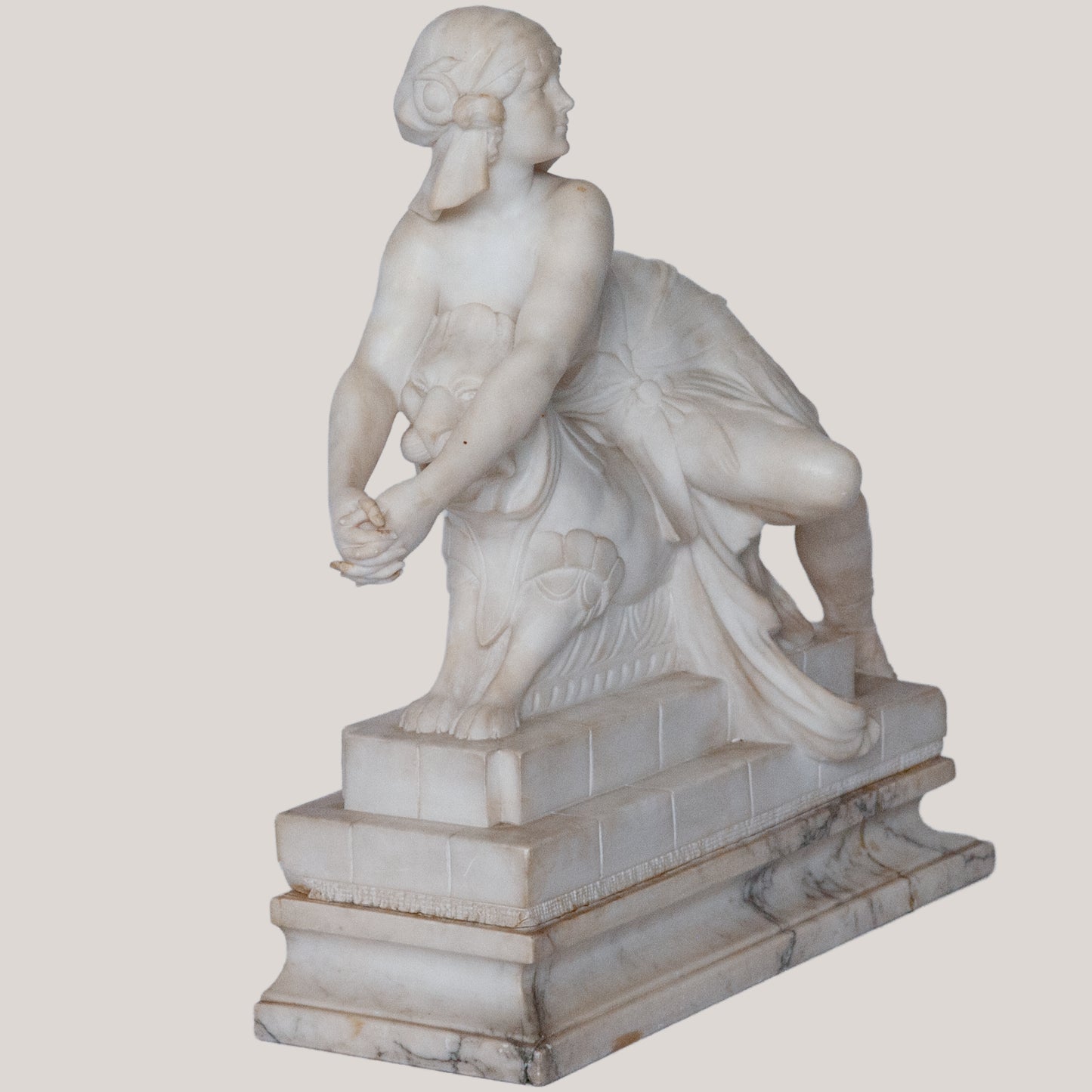 Female Figure on Mythical Beast – Signed C. Cipriani