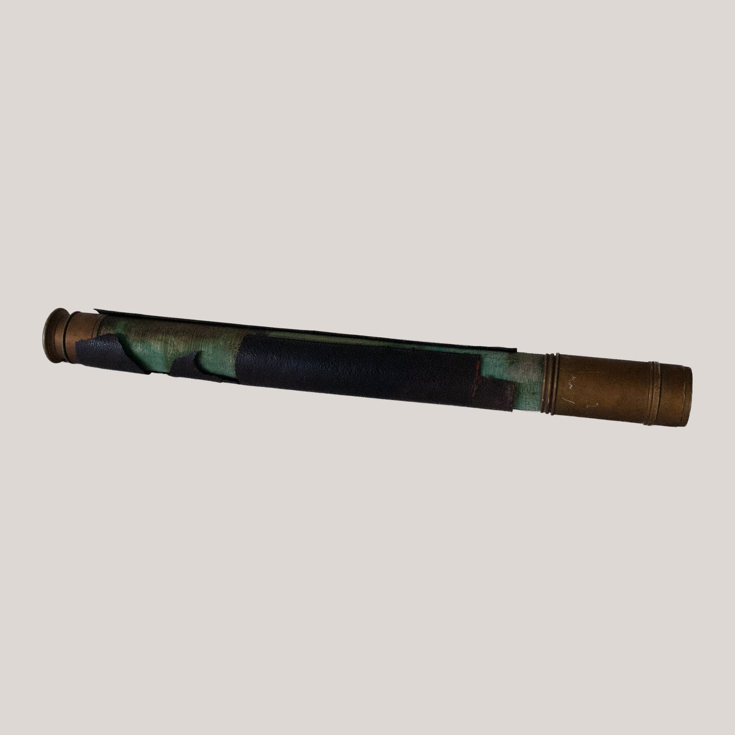 Ross London Marine Brass and green sharkskin shagreen Telescope