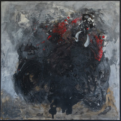 Abstract Expressionist Composition – Original Mixed Media on Canvas