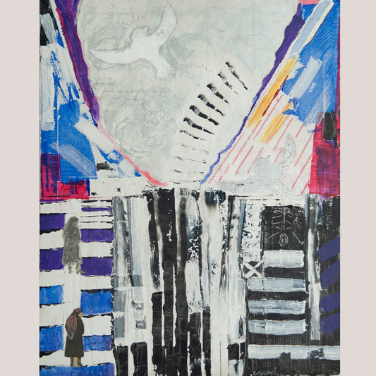 Huile expressionniste sur toile - Signée C Bravo