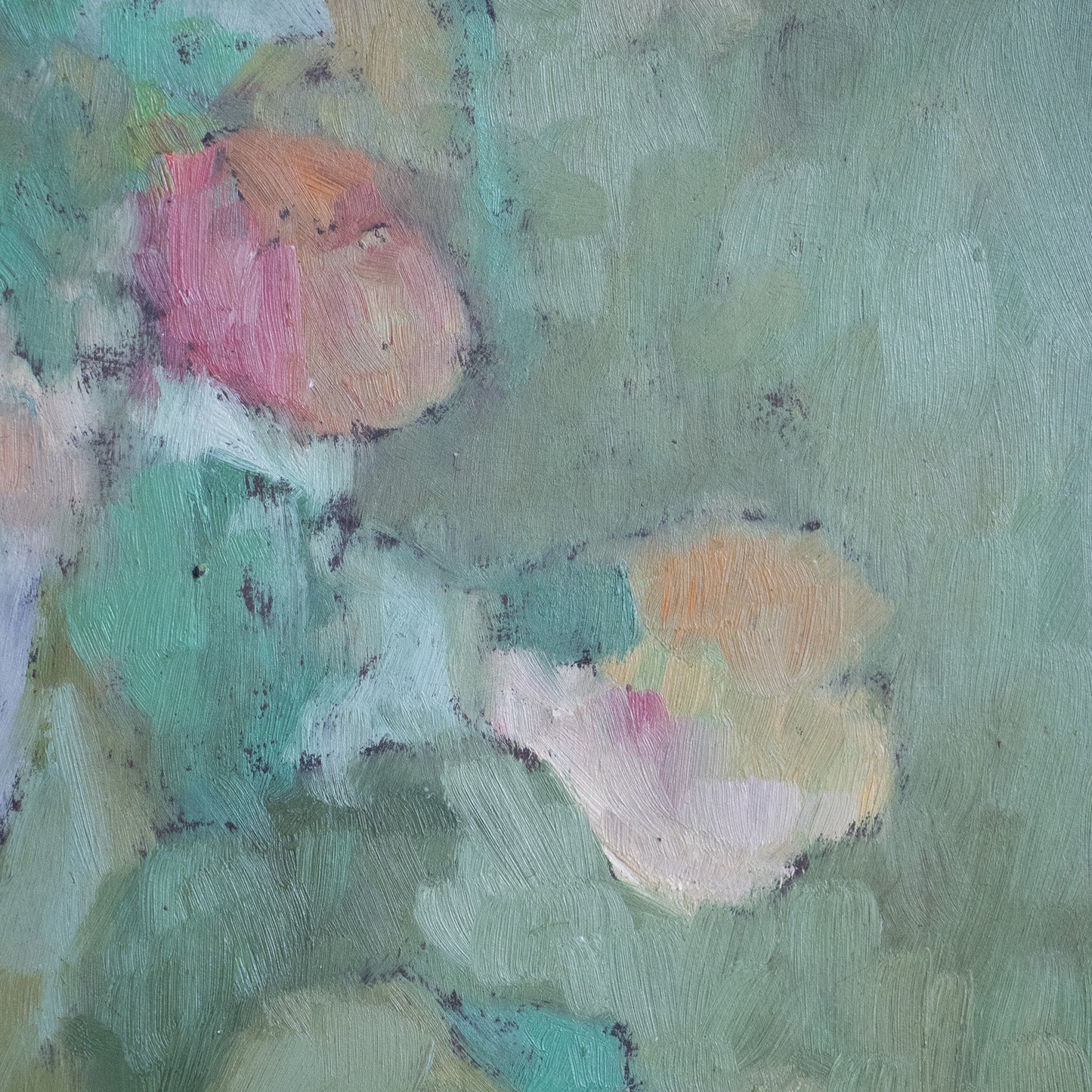 Impressionist Oil on Board – Floral Still Life with Vase