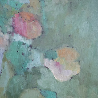 Impressionist Oil on Board – Floral Still Life with Vase