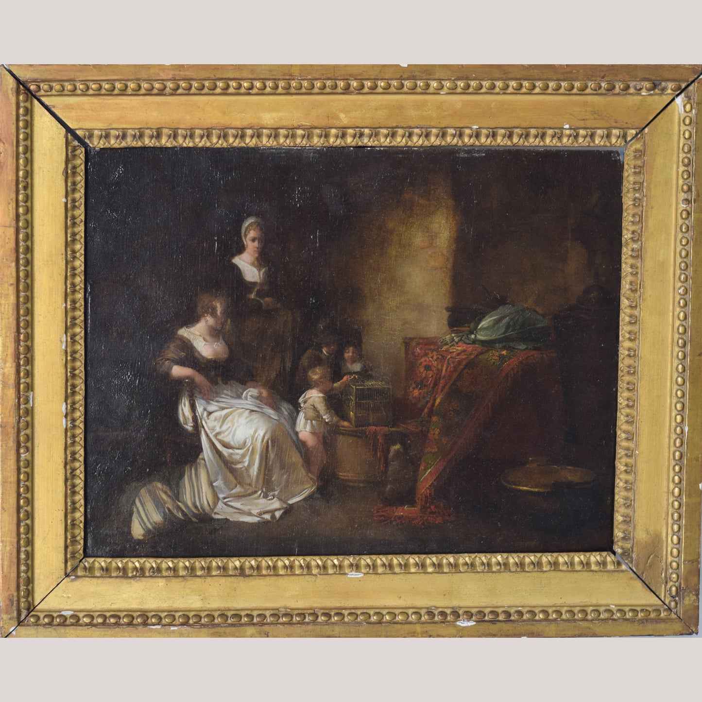 18th Century Domestic Scene - Oil on panel