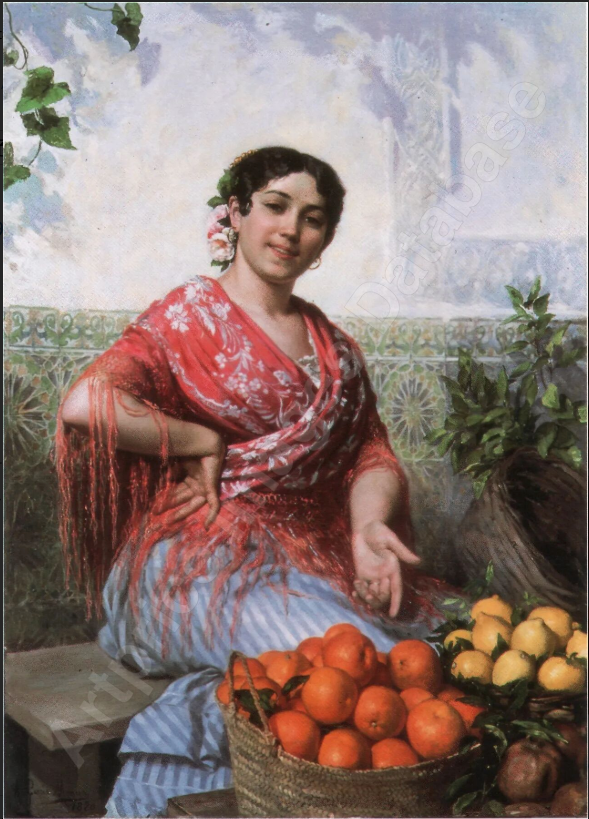 Portrait of a Young Woman Reading – Oil on Canvas by Antonio García Mencía (1849–1920)