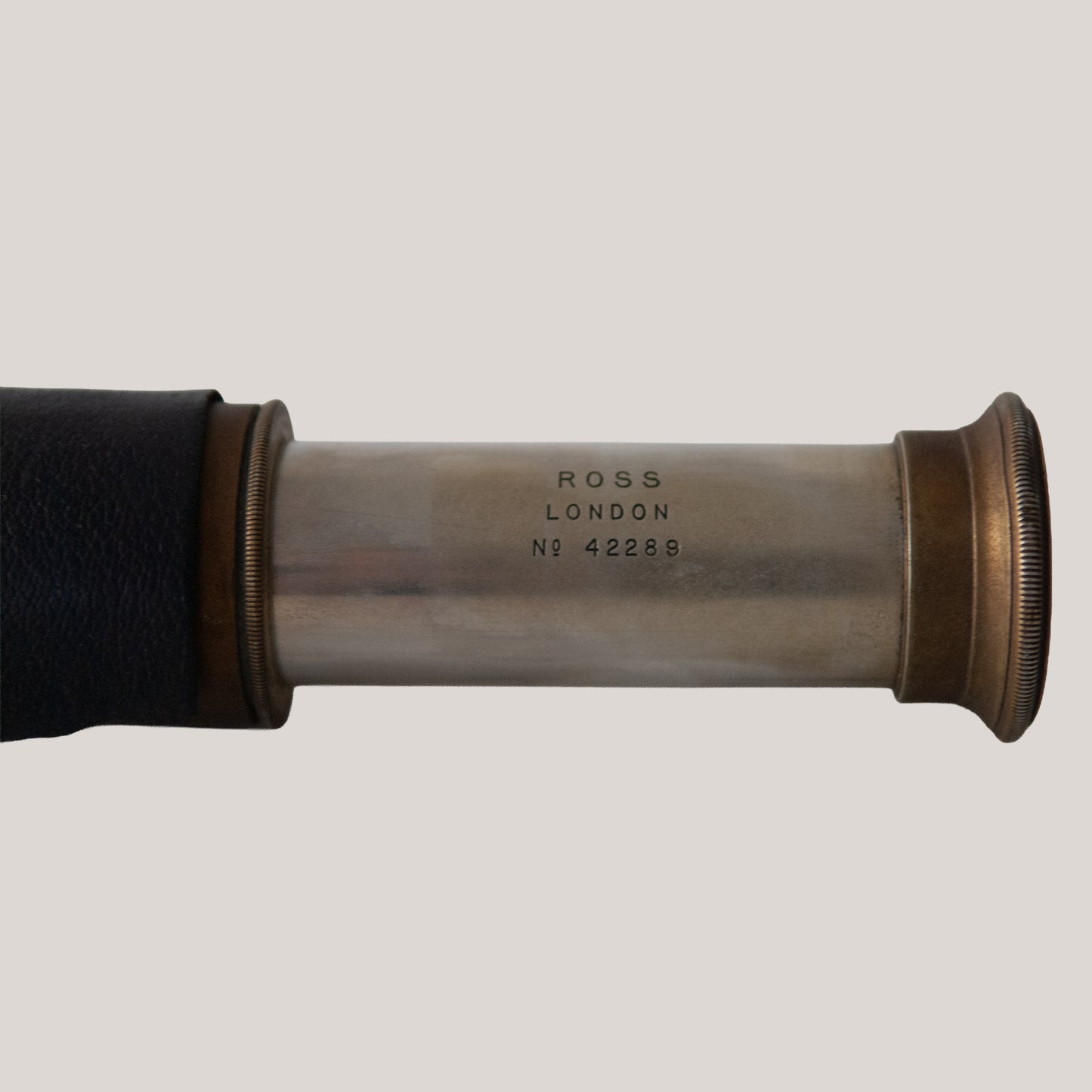 Ross London Marine Brass and green sharkskin shagreen Telescope