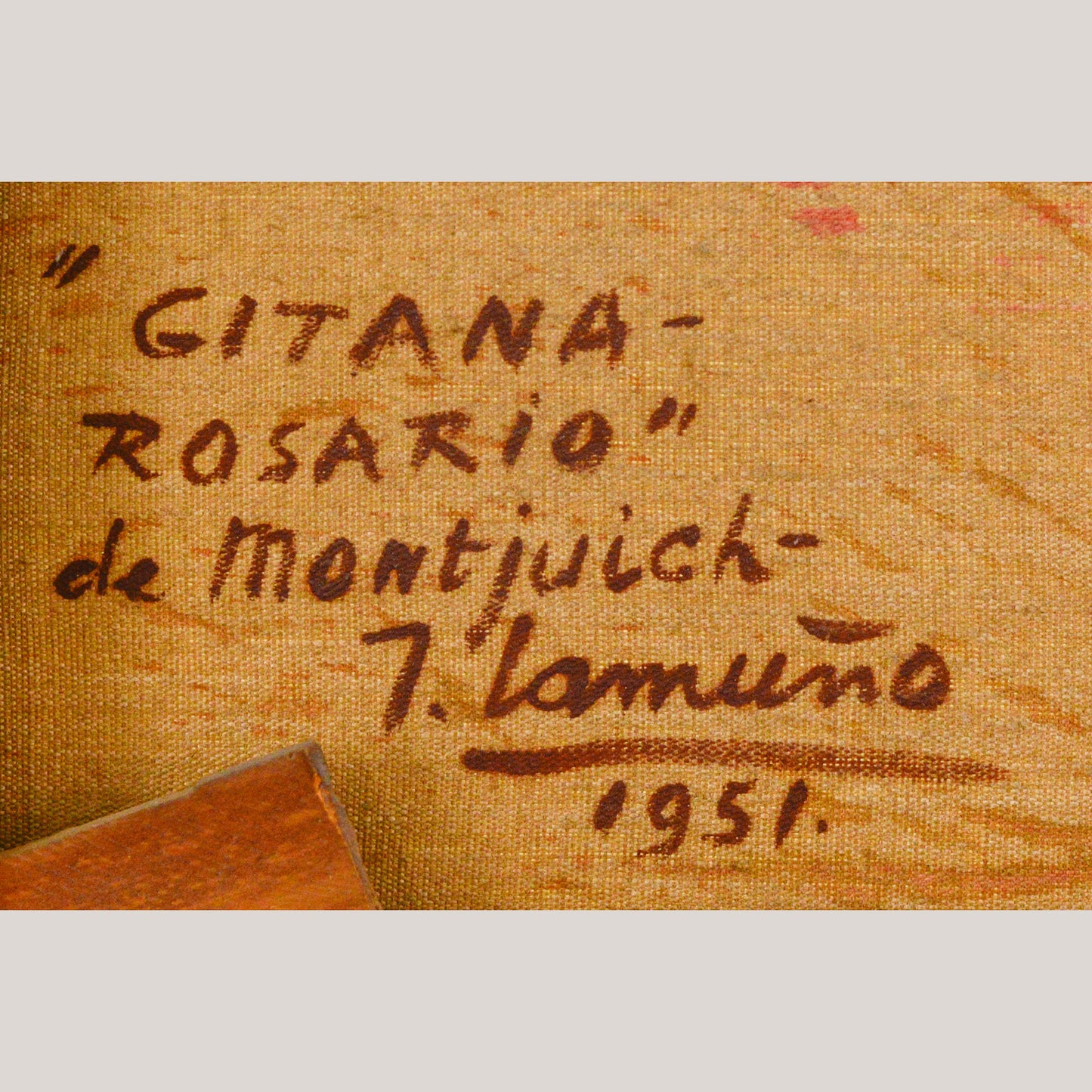 "Gipsy - Rosario" of Montjuich - JOSÉ LAMUÑO  - Framed Oil on Canvas