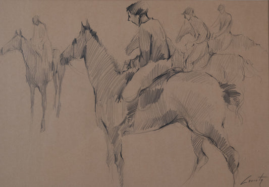 Signed High Quality Drawing - At The Races