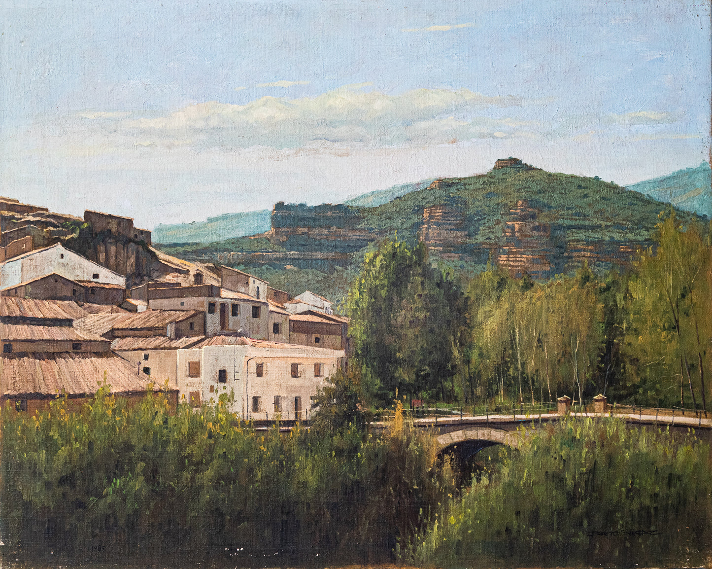 Benito SANCHEZ - Catalan Mountain Landscape with Bridge
