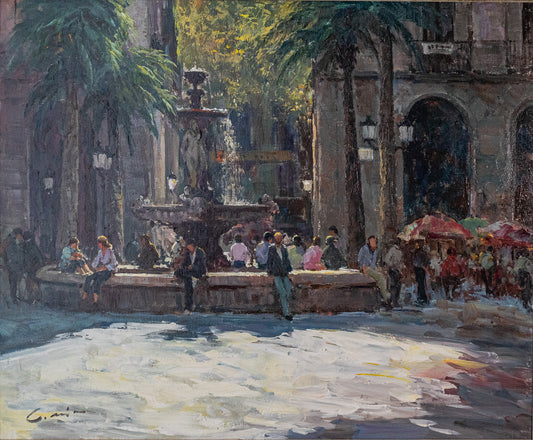 Post Impressionist - Placa Reial Barcelona  - Looking into the Sunlight