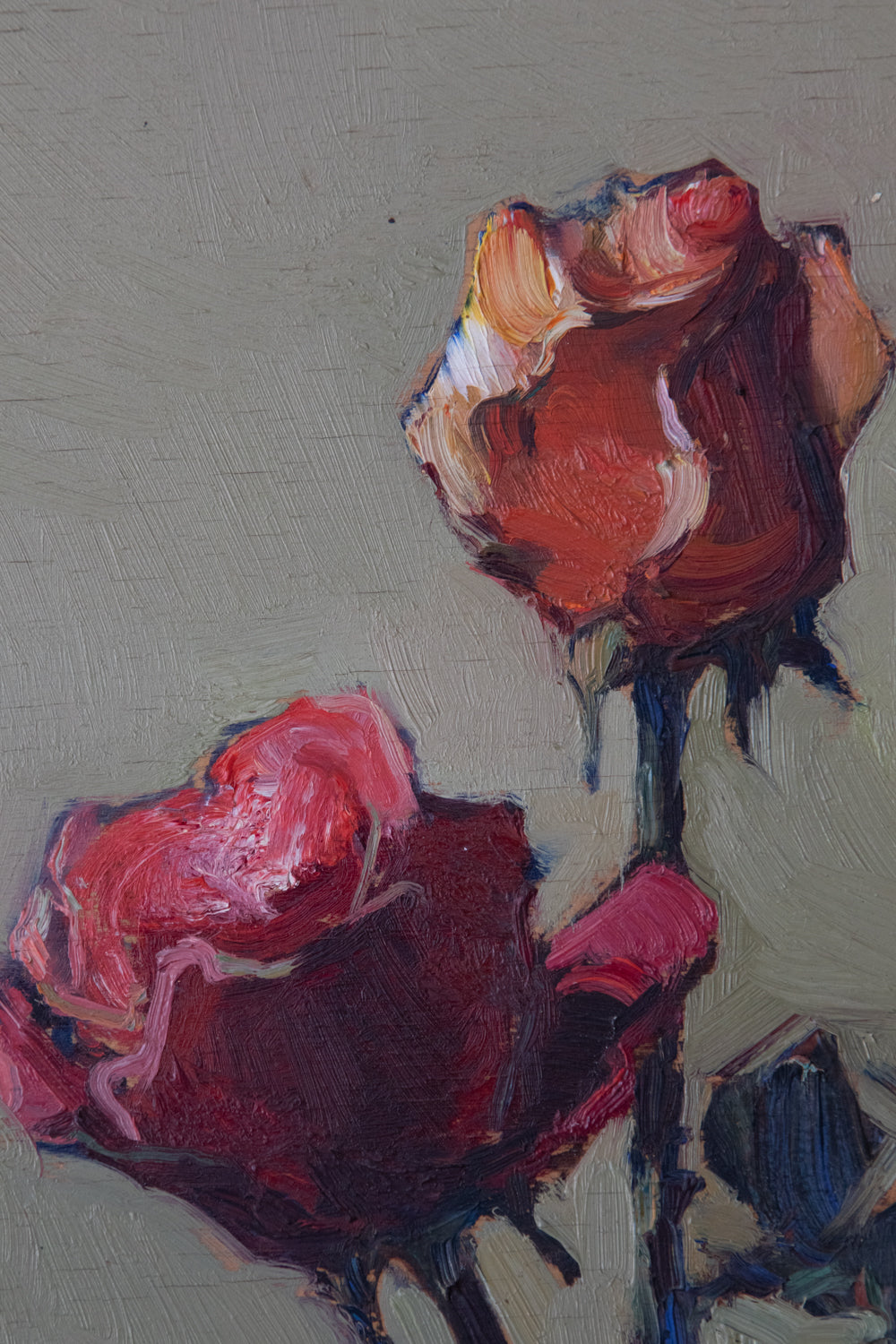 Josep FERRE REVASCALL - Oil Study of Two Roses