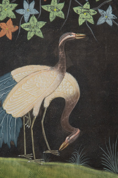 Persian Gouache of Two Herons - 19th or 20th century