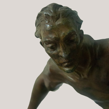 Le Shoot – Spelter Footballer Sculpture by Lemoyne