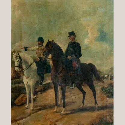 Military Officers on Horseback – Signed J. Cusachs