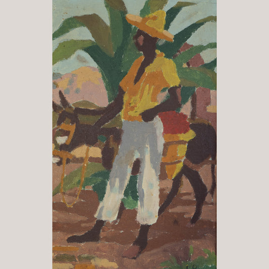 Man with Donkey – Unknown Artist