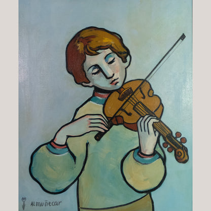 Set of Four Mid-Century Portraits – Signed “Almuñecar,” Oil on Canvas