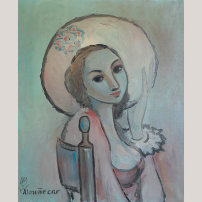 Set of Four Mid-Century Portraits – Signed “Almuñecar,” Oil on Canvas