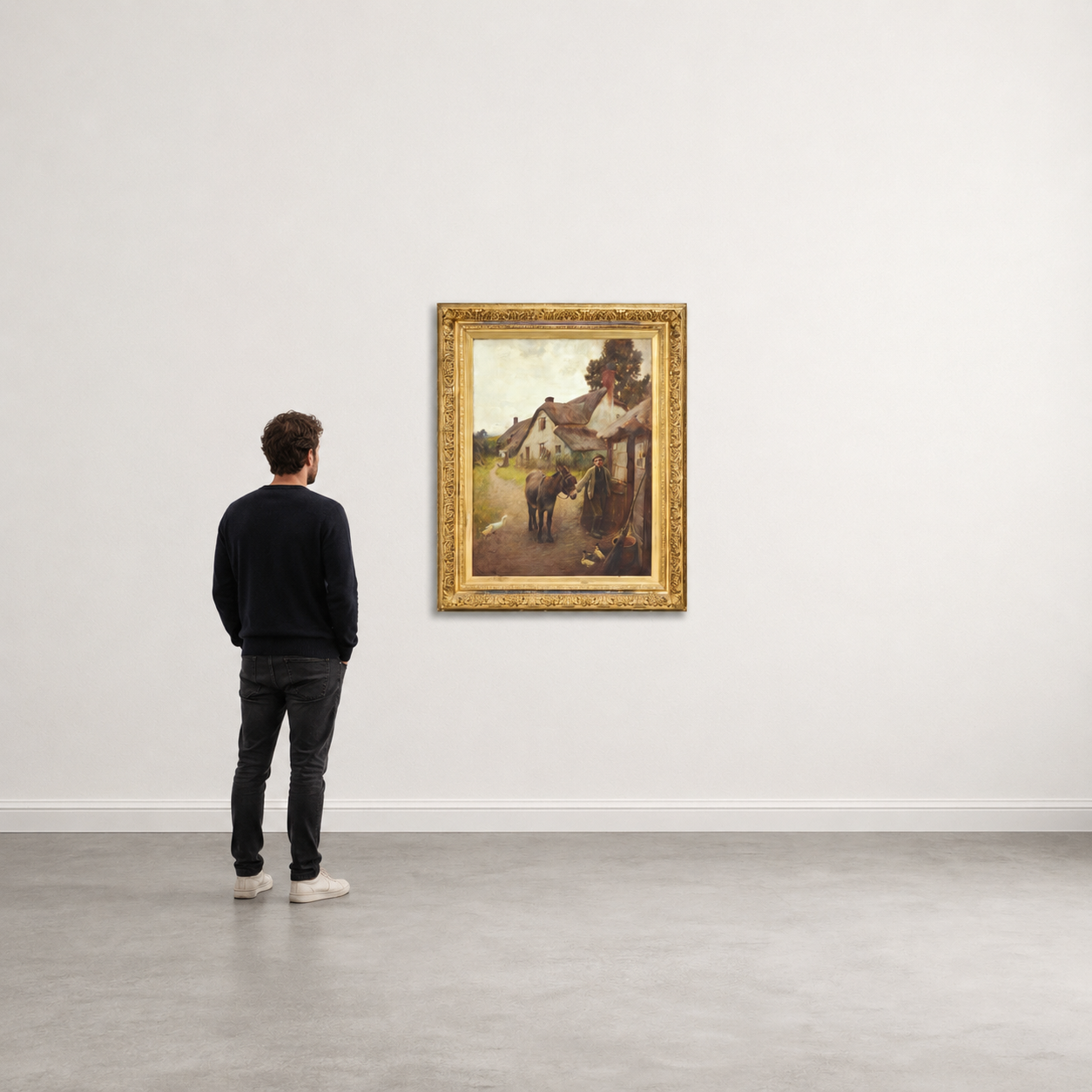 Boy with Donkey by John White RI (1851–1933)