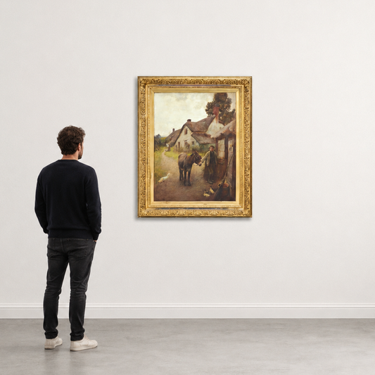 Boy with Donkey by John White RI (1851–1933)