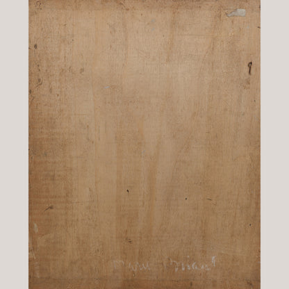 Impressionist Sketch of Elderly Man with Cap – Signed on Reverse, Artist Presently Unknown