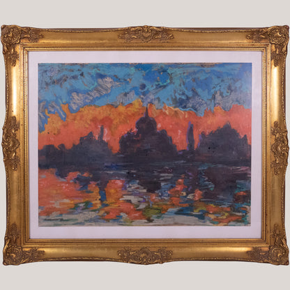 Venetian Sunset Silhouette – Impressionist Oil by an Undiscovered Artist
